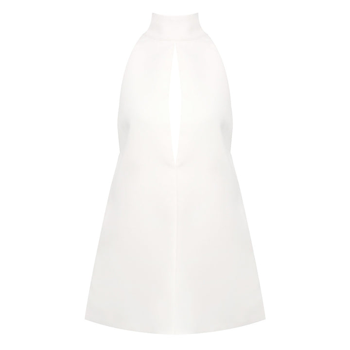 Damen elegantes und modisches Abendkleid mit hochgeschlossenem Kragen Echo Archiv