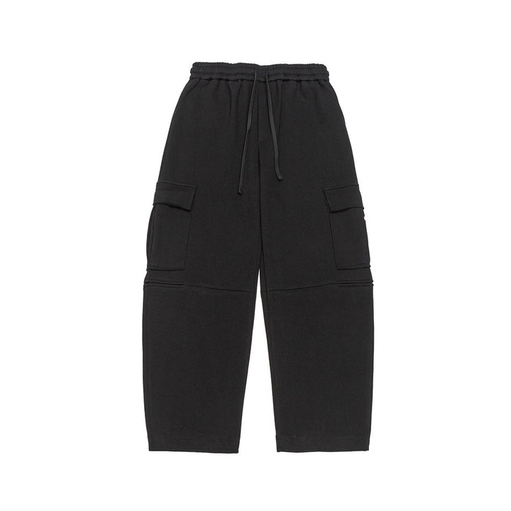 Damen Weite Cargo-Jogginghose aus French Terry mit Gummibund und aufgesetzten Klappentaschen Echoarchiv