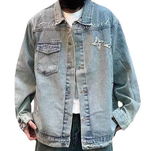 Herren lässige Denim-Überjacke mit kreativen Details Echoarchiv