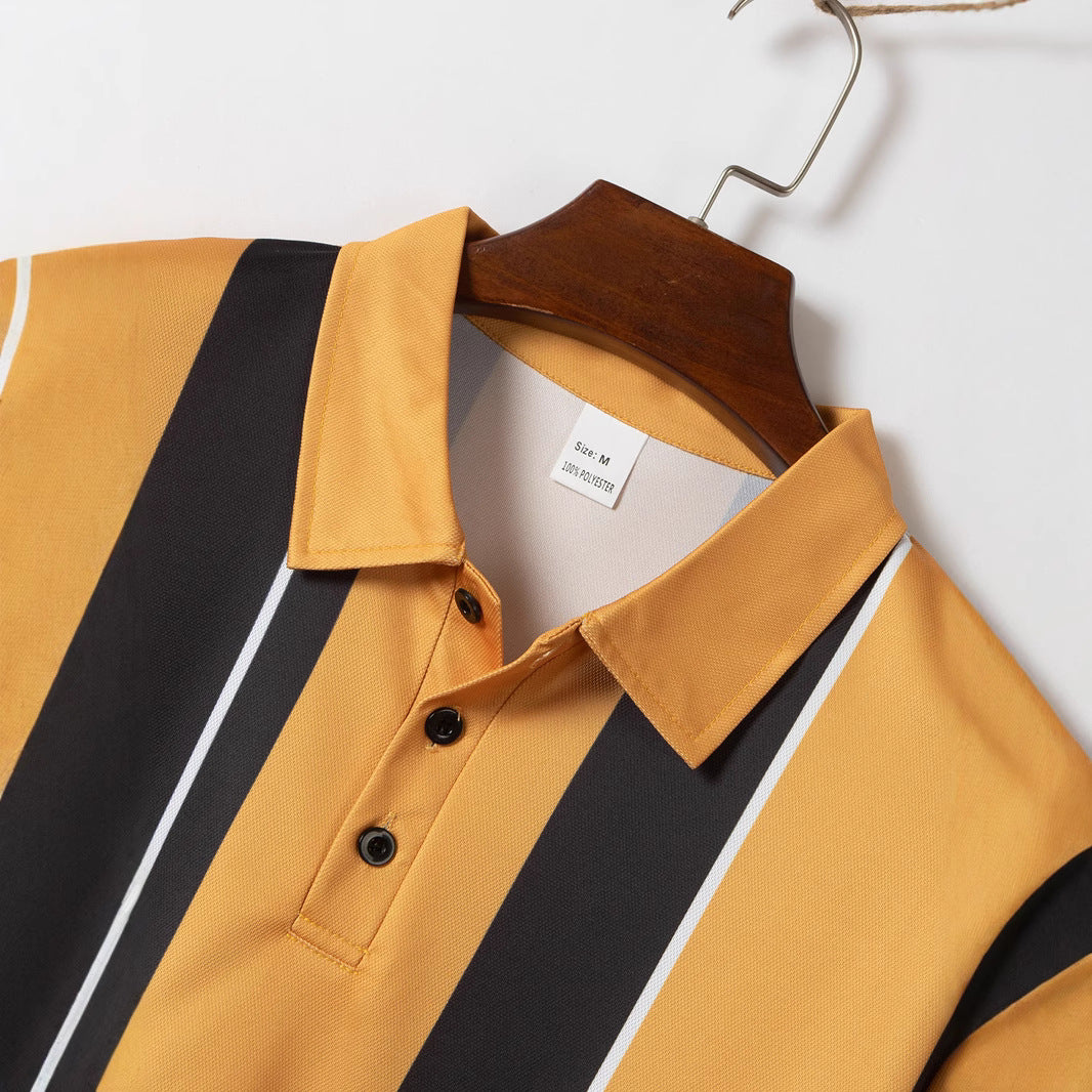 Herren Polo-Shirt mit modernem Streifenmuster Echoarchiv