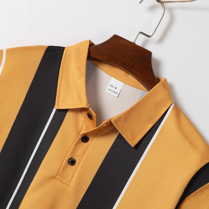 Herren Polo-Shirt mit modernem Streifenmuster Echoarchiv