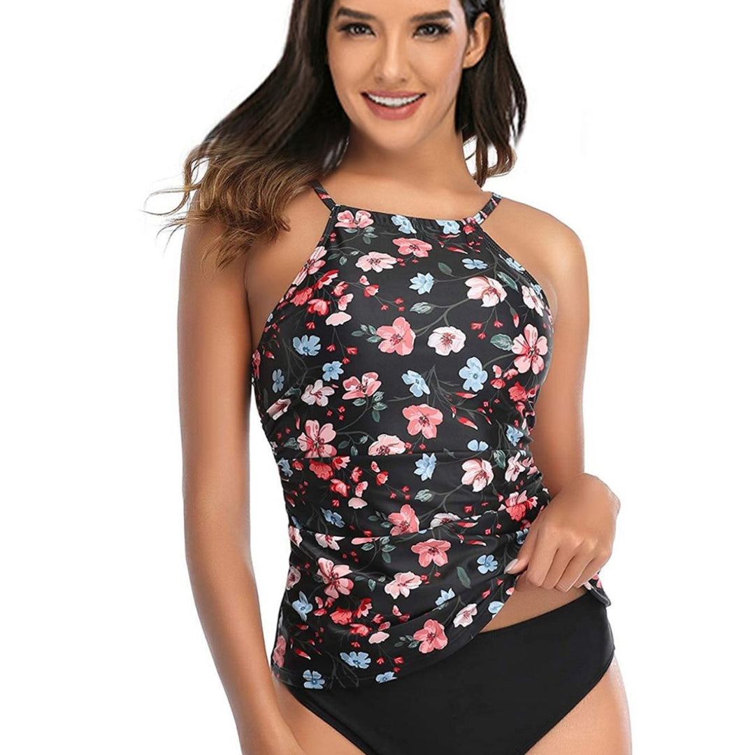 Damen Sportlicher Tankini mit Rüschendetails und animalischem Muster Echo Archiv