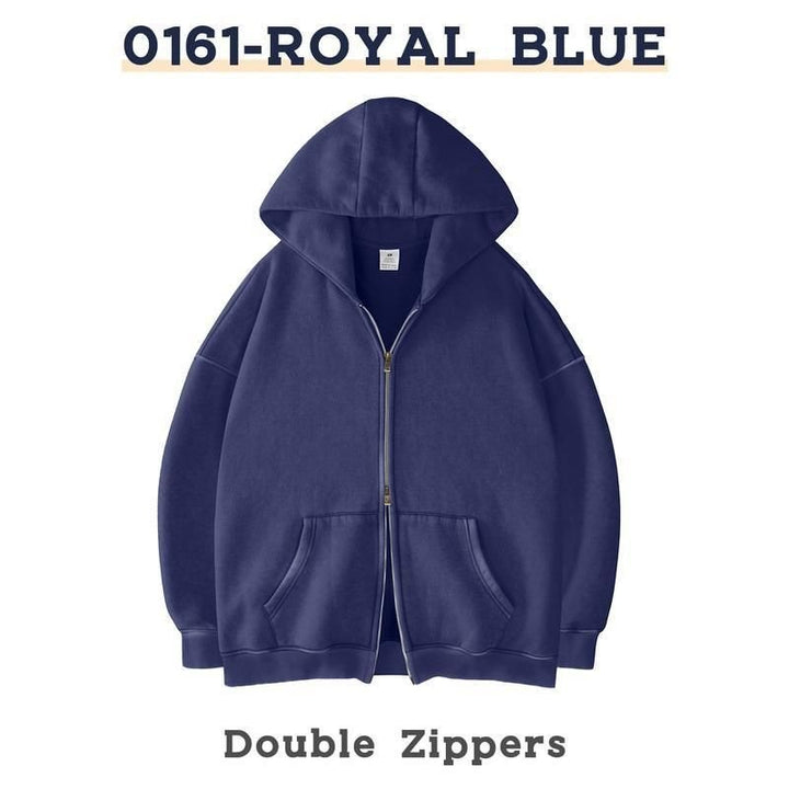 Unisex Oversized Kapuzenjacke mit Doppelreißverschluss und Kängurutaschen Echo Archiv