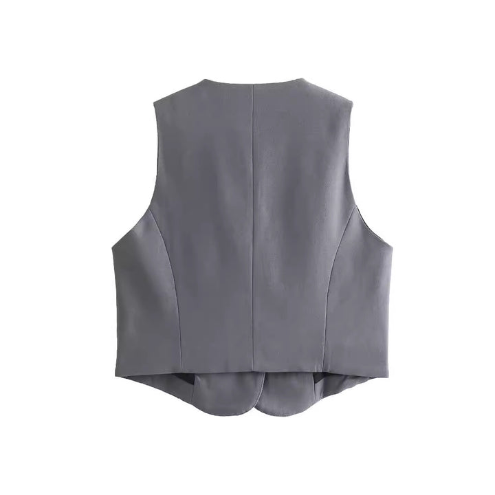 Damen nan taillierte Business-Weste mit V-Ausschnitt und paspelierten Eingrifftaschen Echo Archiv