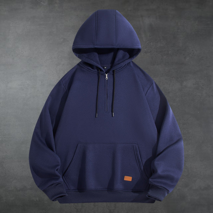 Herren Sportlicher Kapuzenpullover mit halbem Reißverschluss und praktischer Kängurutasche Echoarchiv