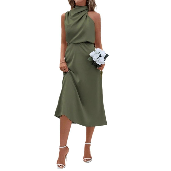 Damen Elegantes Trägerkleid mit drapiertem Oberteil und A-Linien-Schnitt Echo Archiv