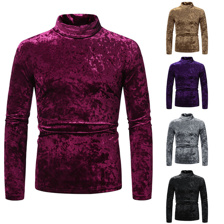 Herren Samt-Rollkragenpullover mit elegantem Design Echoarchiv