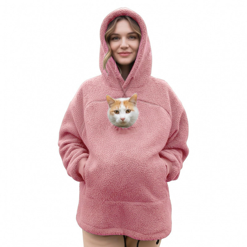 Damen Kapuzenpullover mit integrierter Katzenhöhle und extra weichem Fleece Echo Archiv