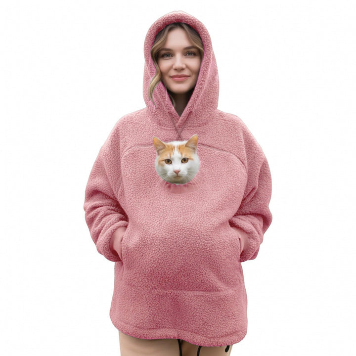 Damen Kapuzenpullover mit integrierter Katzenhöhle und extra weichem Fleece Echo Archiv
