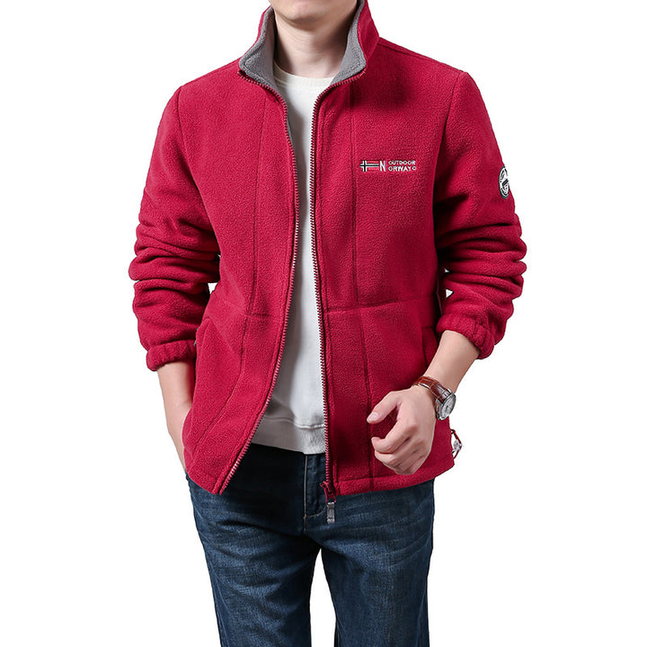 Herren Wärmende Fleecejacke mit Stehkragen, durchgehendem Reißverschluss & Eingrifftaschen Echo Archiv
