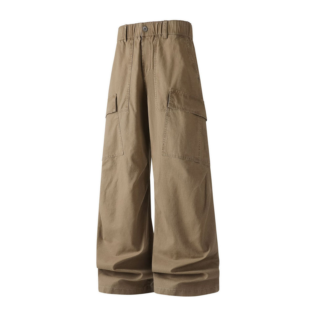 Damen Weite Cropped Cargo‑Hose mit elastischem Bund und aufgesetzten Taschen Echo Archiv