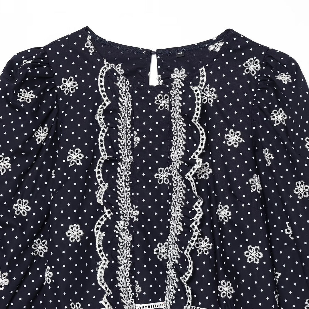 Damenbluse mit feinen Spitzen- und Rüschendetails Echo Archiv