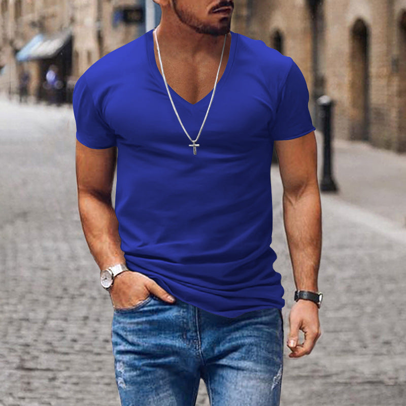 Herren lässiges V-Ausschnitt T-Shirt Echoarchiv