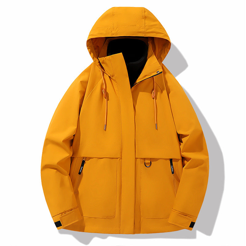 Herren Funktionsjacke mit verstellbarer Kapuze und wasserdichtem Material Echoarchiv