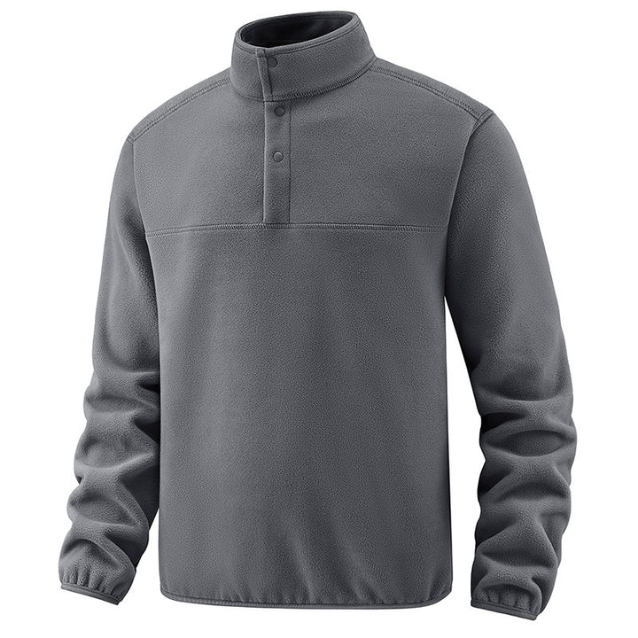 Herren Legerer Thermo-Fleece-Troyer mit Knopfleiste und elastischen Bündchen Echo Archiv