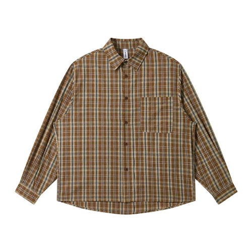 Herren Lockeres Karo-Workshirt aus Baumwollmischung mit aufgesetzter Brusttasche Echoarchiv