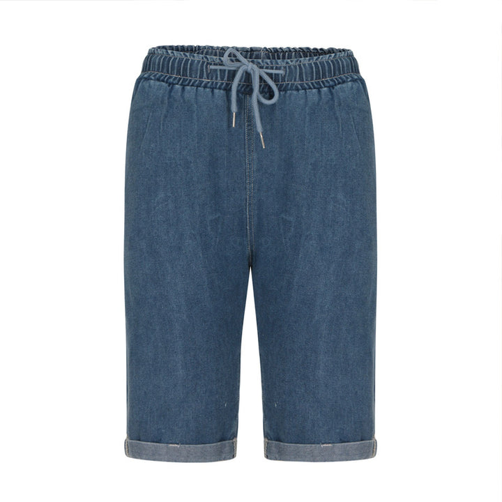 Damen Denim-Shorts mit elastischem Bund und lässigem Schnitt Echo Archiv