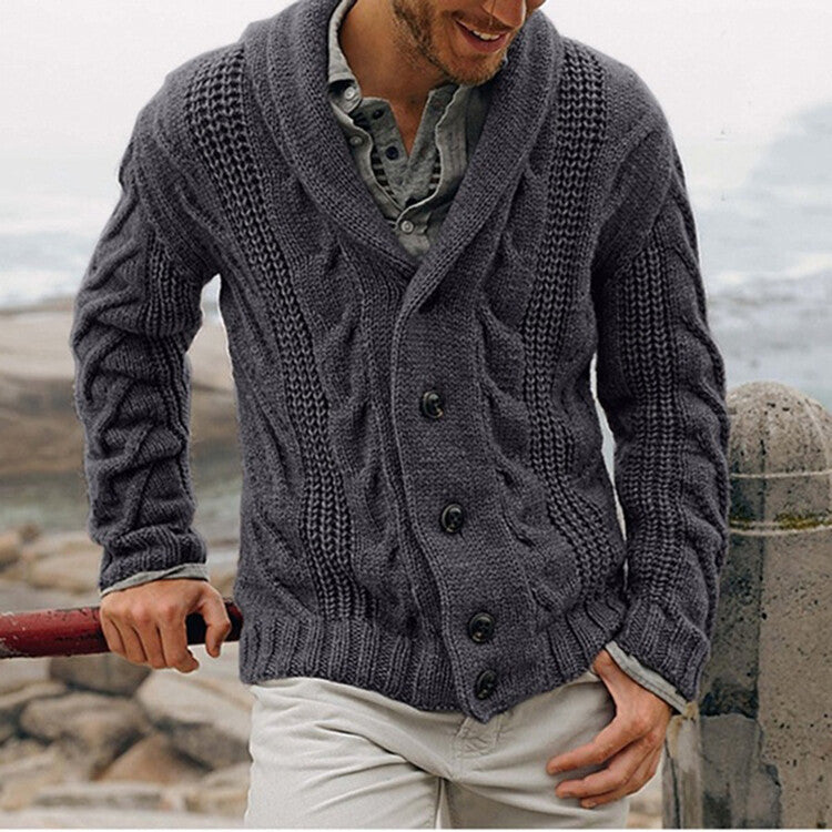 Herren Strickjacke mit modernen Kabelmustern und bequemen Passform Echoarchiv