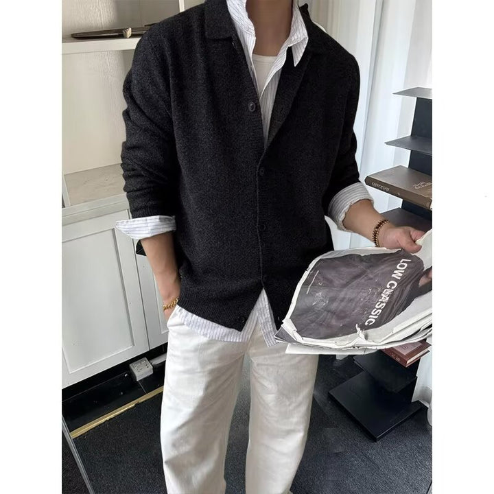 Herren Modische Strickjacke mit Knopfleiste Echo Archiv