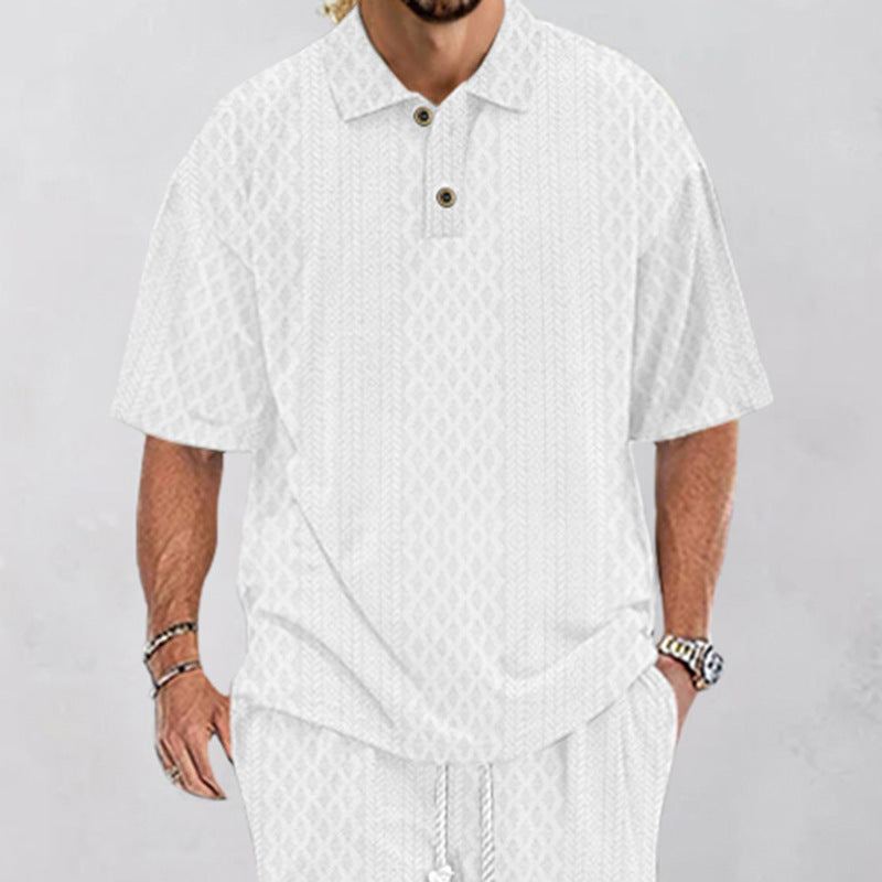 Herren Polohemd mit strukturiertem Design und bequemer Passform Echoarchiv