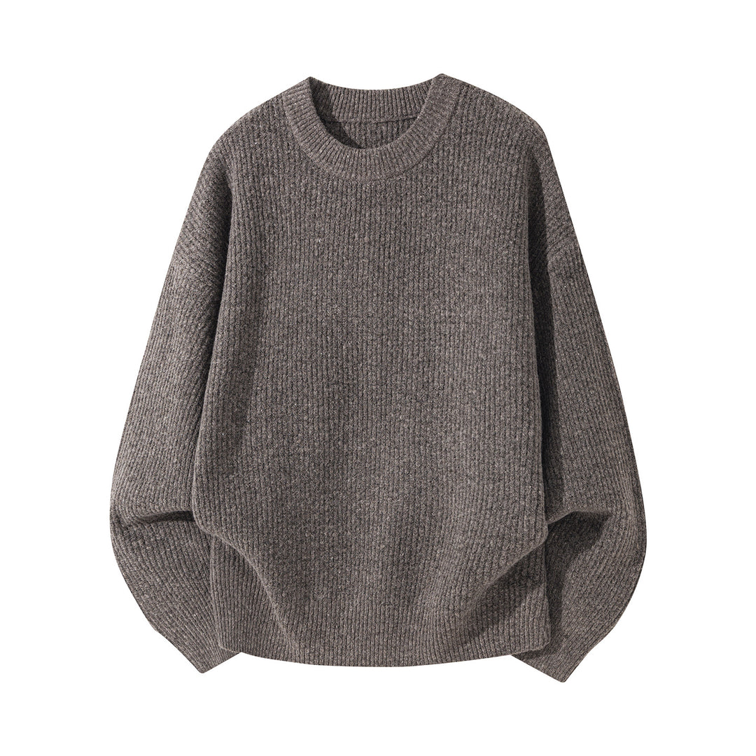 Unisex Oversize gerippter Rundhalspullover mit verlängertem Rückensaum Echo Archiv