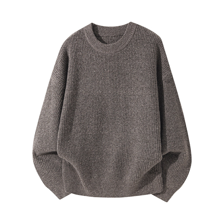 Unisex Oversize gerippter Rundhalspullover mit verlängertem Rückensaum Echo Archiv