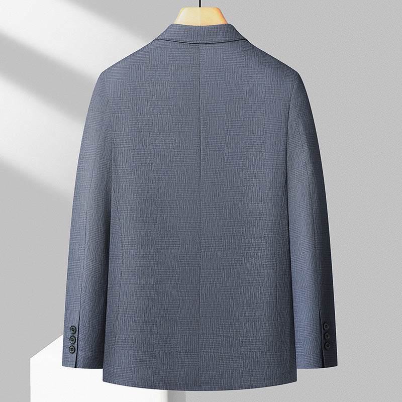 Herren eleganter Blazer mit strukturiertem Gewebe und praktischen Taschen Echoarchiv