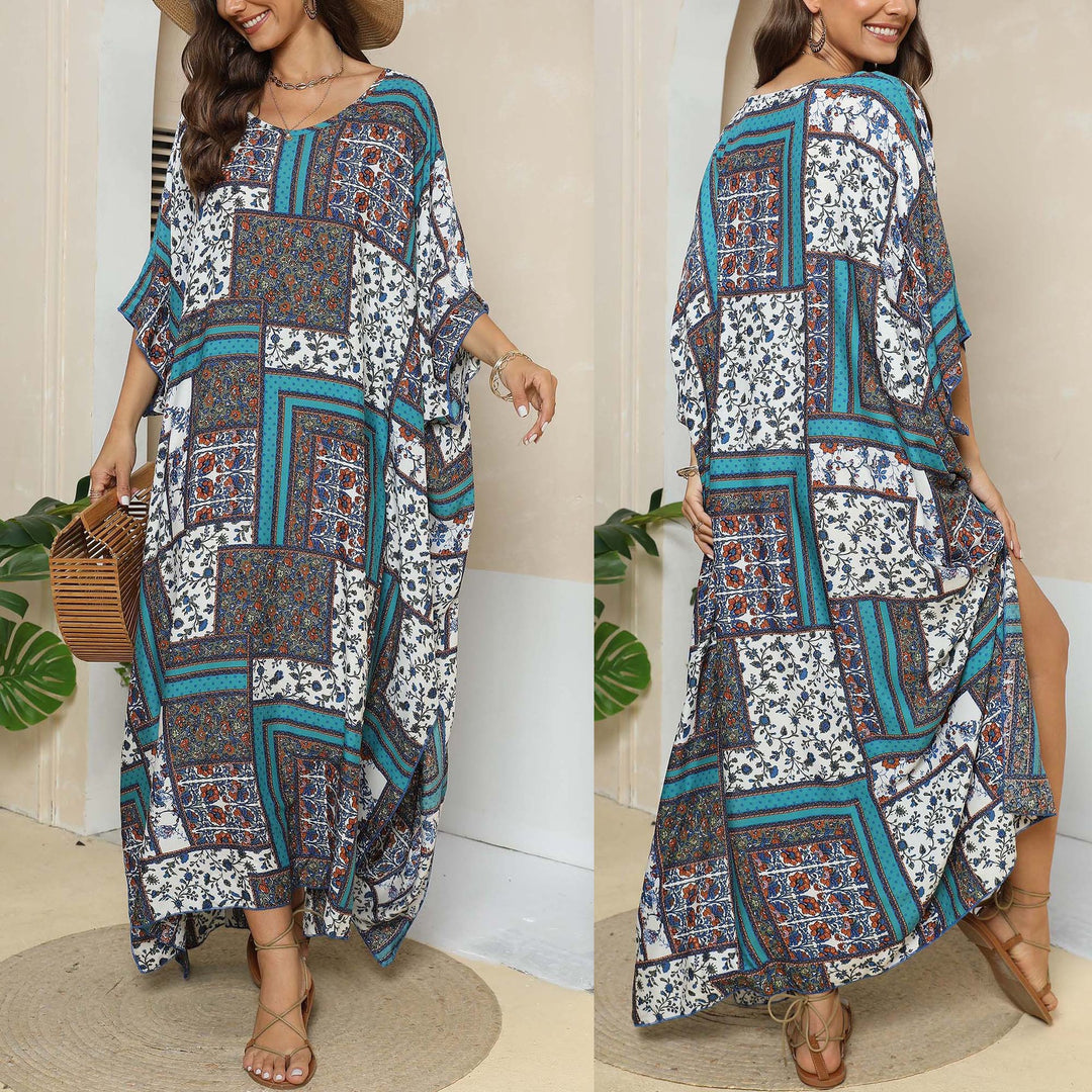 Damen lässiges Maxikleid im Patchwork-Design Echo Archiv