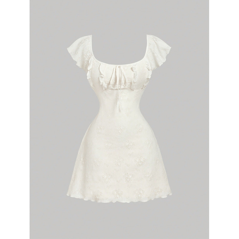 Damen Minikleid mit floralem Design und romantischen Rüschen Echo Archiv