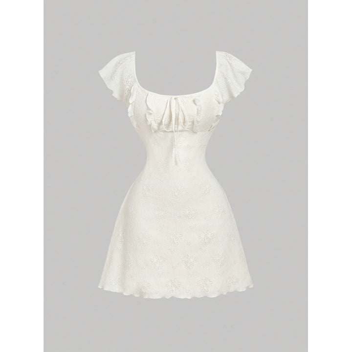 Damen Minikleid mit floralem Design und romantischen Rüschen Echo Archiv