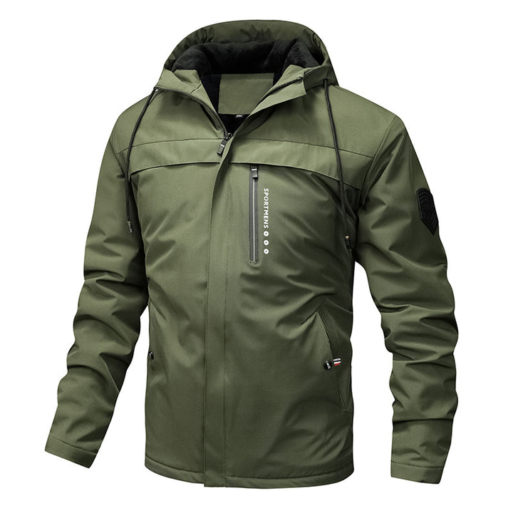 Herren nan winddichte Softshelljacke mit verstellbarer Kapuze, Fleece-Innenfutter und verdeckten Reißverschlusstaschen Echo Archiv