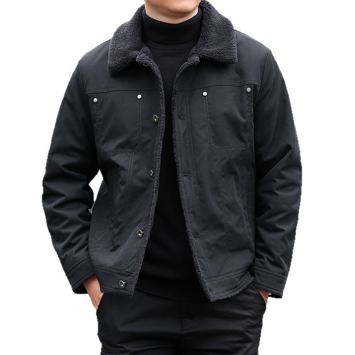 Herren Kurzjacke mit Teddyfutter und Umlegekragen, winddichte Übergangsjacke Echo Archiv