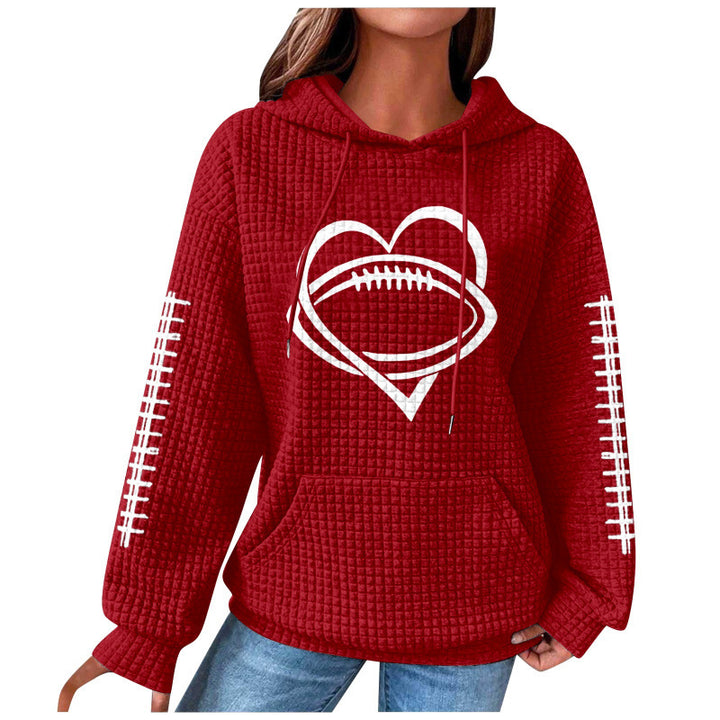 Damen Bequemer Kapuzenpullover mit Herzmotiv Echoarchiv