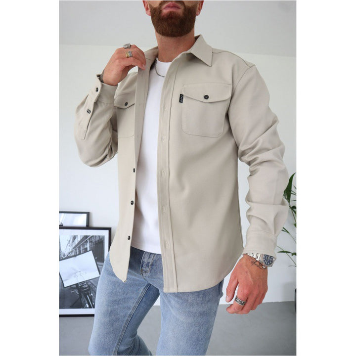 Herren Hemdjacke mit Brusttaschen und taillierter Passform – Taviero