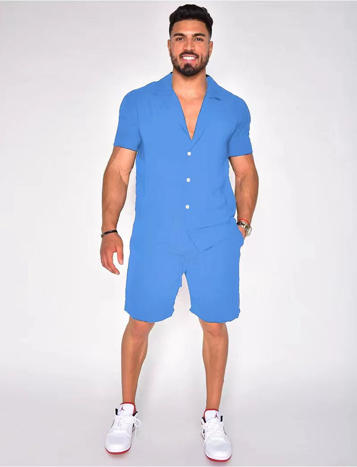 Herren Kurzarm Button-Down Hemd Set Echoarchiv