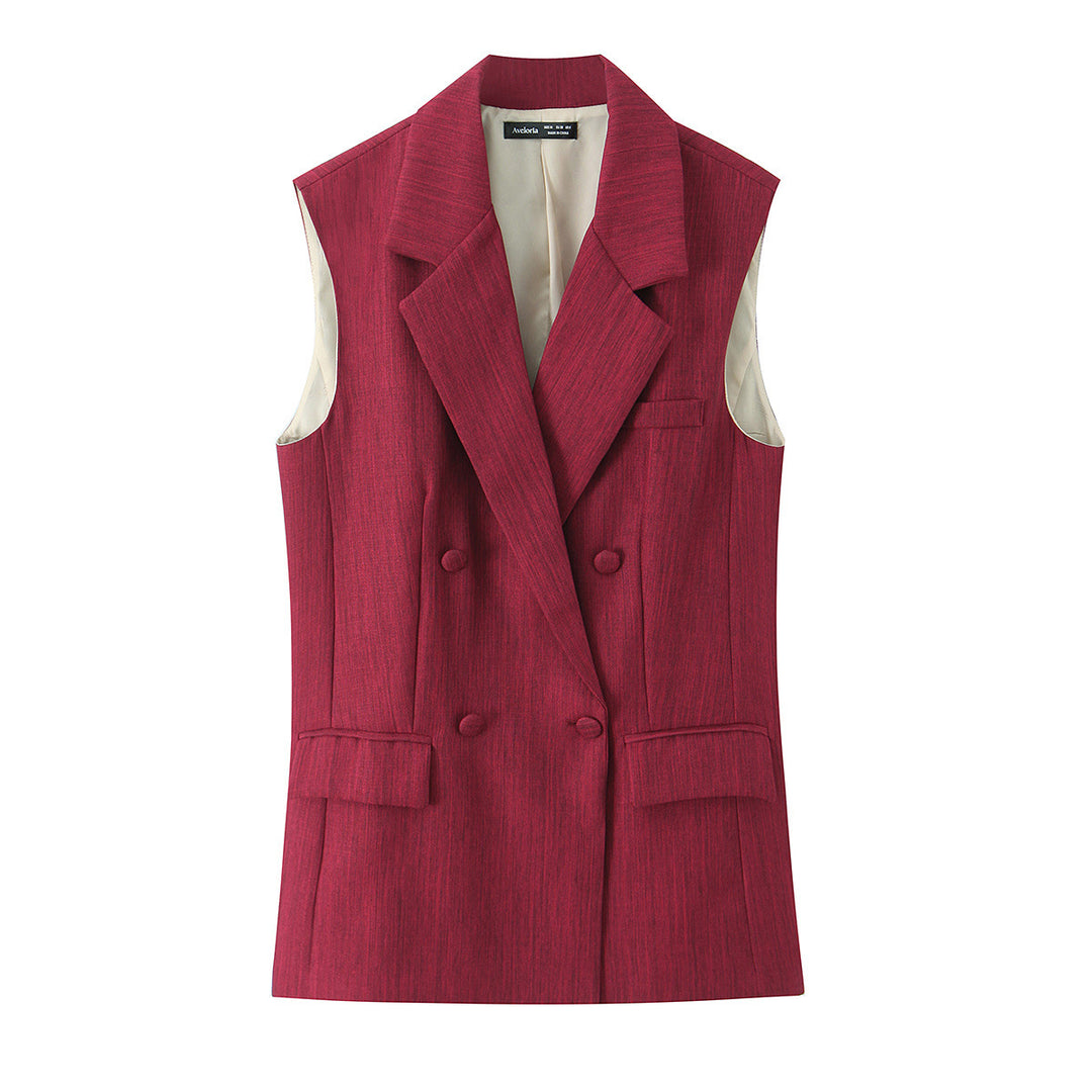 Damen Zweiteiliges Anzug-Outfit mit ärmelloser Weste und locker sitzenden Hose Echo Archiv