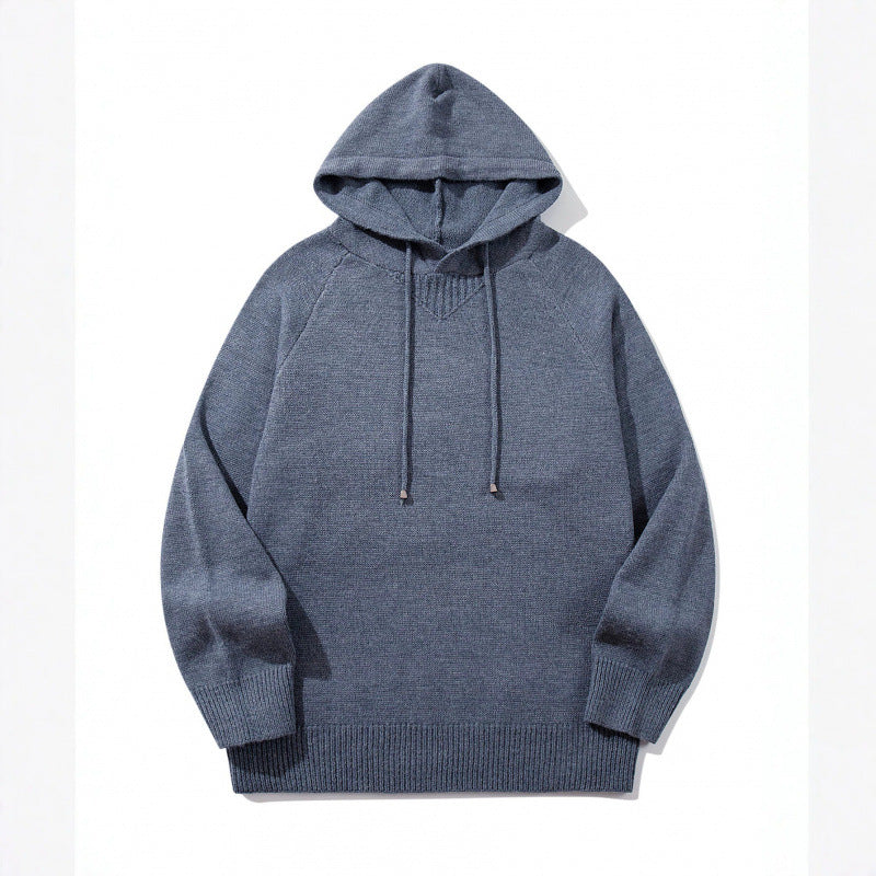 Unisex Oversize Strickkapuzenpullover mit Raglanärmeln und Rippbündchen Echo Archiv