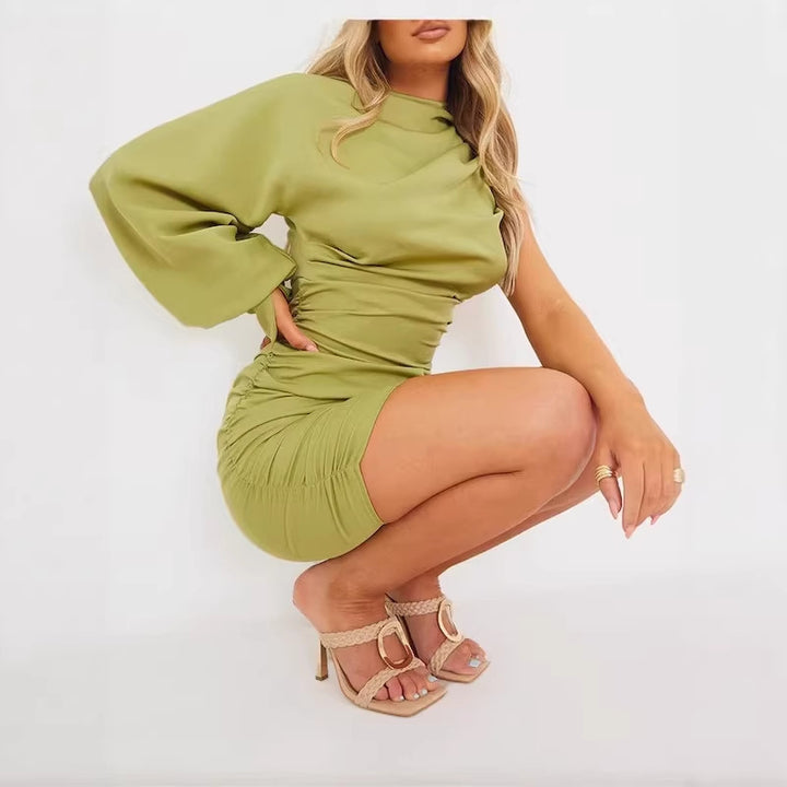 Damen körperbetontes Wickelkleid mit asymmetrischem Ausschnitt und elegantem Detail Echo Archiv