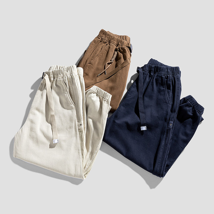 Herren Urbaner Relaxed-Jogger im Canvas‑Look mit verstellbarem Webgürtel und Utility‑Nähten Echo Archiv