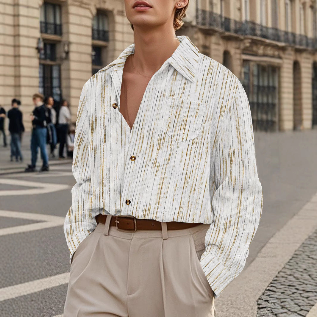 Herren Elegantes Langarmhemd mit raffinierten Strukturdetails Echoarchiv