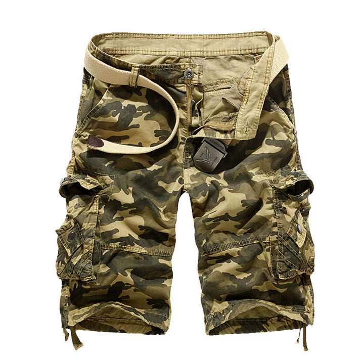 Herren Camo Cargo-Shorts mit mehreren Taschen und verstellbarem Bund Echoarchiv