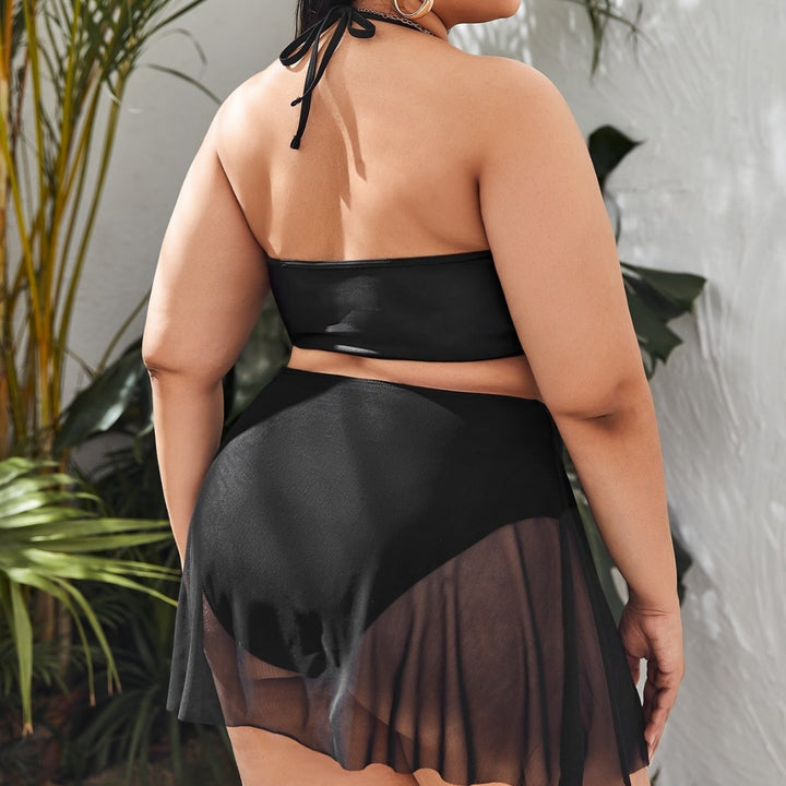 Damen Bikini-Set mit transparentem Rock und modischem Oberteil Echo Archiv