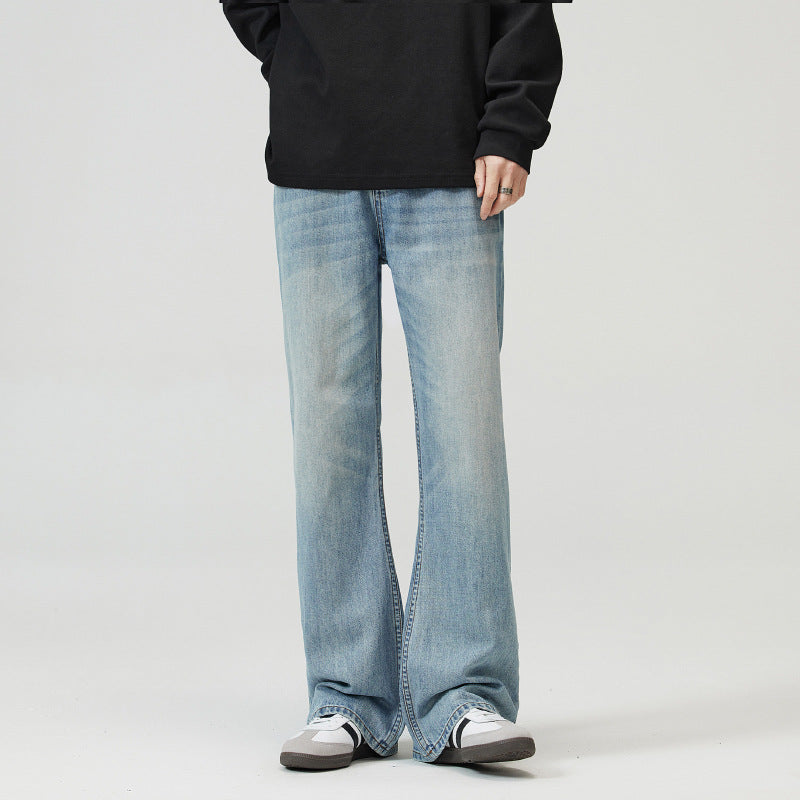 Herren Ausgestellte Vintage-Jeans mit weitem Bein, tiefem Bund und extra langer Länge Echo Archiv