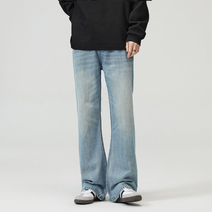 Herren Ausgestellte Vintage-Jeans mit weitem Bein, tiefem Bund und extra langer Länge Echo Archiv