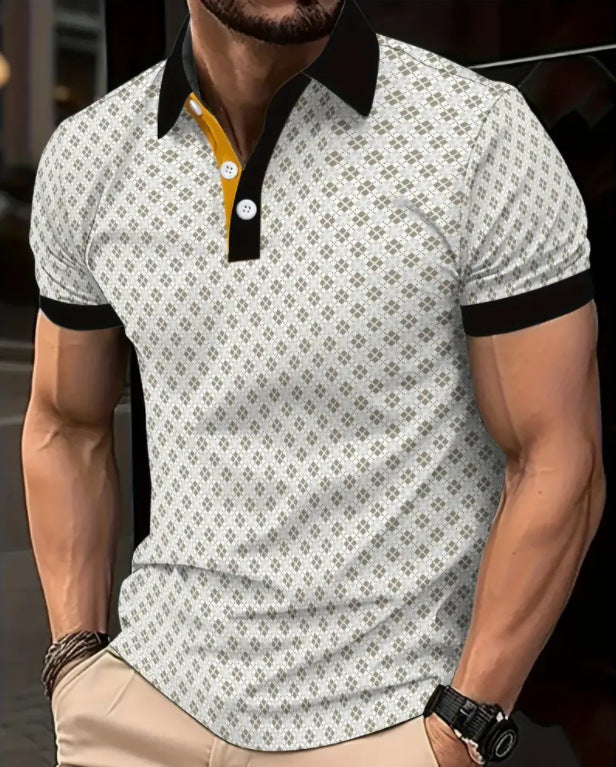 Herren modisches Poloshirt mit strukturiertem Design und kontrastierenden Details Echoarchiv