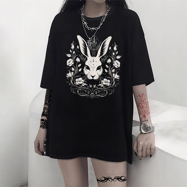Damen Oversized T-Shirt mit dekorativem Schleifenmotiv Echo Archiv