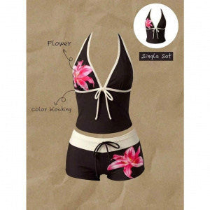 Damen Tankini mit modischem Punktmuster und verstellbarem Halter – Avérine