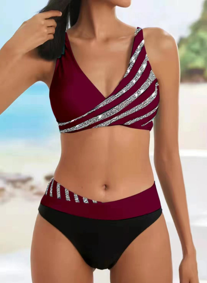 Damen Sportlicher Bikini mit modischem Wickeloberteil Echo Archiv
