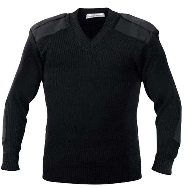 Herren Strickpullover mit V-Ausschnitt und dekorativen Schulterdetails Echoarchiv
