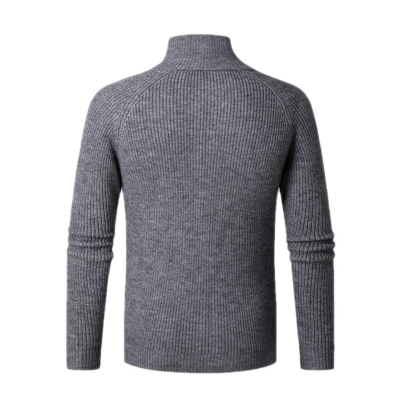 Herren nan schlanker Zip-Cardigan aus Merino-Mix mit Rippstruktur und Raglanärmeln Echo Archiv